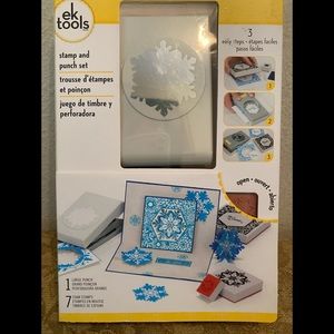 E K Success Snowflake Stamp and Punch Set NEW